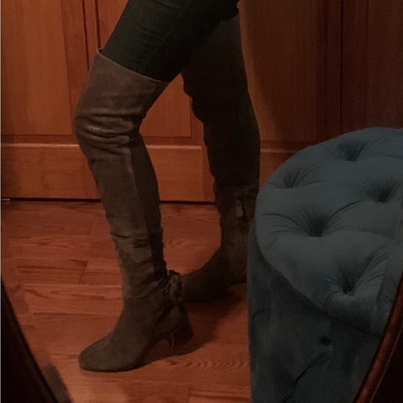 Tory Burch - Tan Suede Over-The-Knee Ankle-Tie Boot (Gigi) - Picture 2 of 12